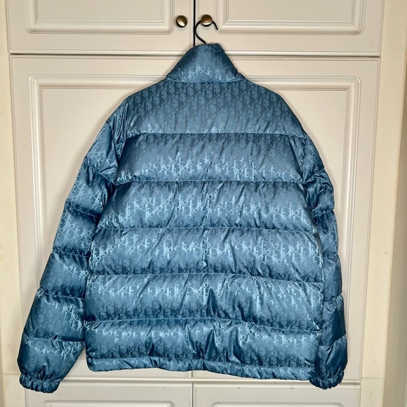 Dior Oblique Down Jacket in Light Blue - Picture 7 of 9